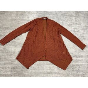 Rue Juju Cardigan Womens Small Brown Open Front Long Sleeve‎ Nylon Blend